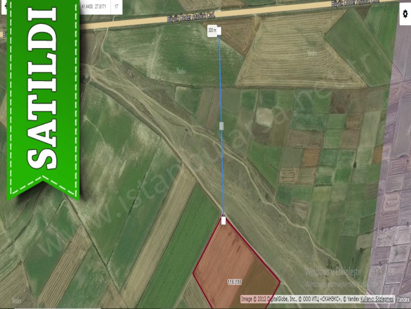 Tekirdağ Saray Yuvalıda Satılık Arsa , 960 M2 Yolu Var Meraya Cephe