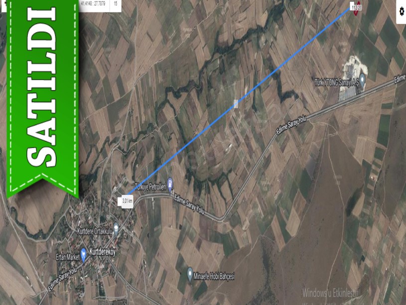 Tekirdağ Saray Kurtderede Satılık Tarla , 1,900 m2 Müstakil 