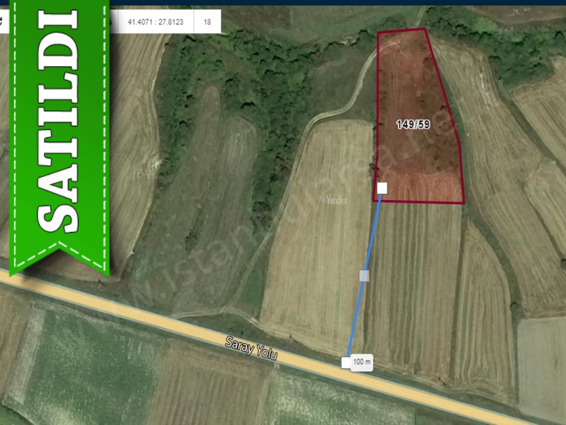 Tekirdağ Saray Kurtderede Satılık Tarla , 4,500 M2 Yolu Var Müstakil