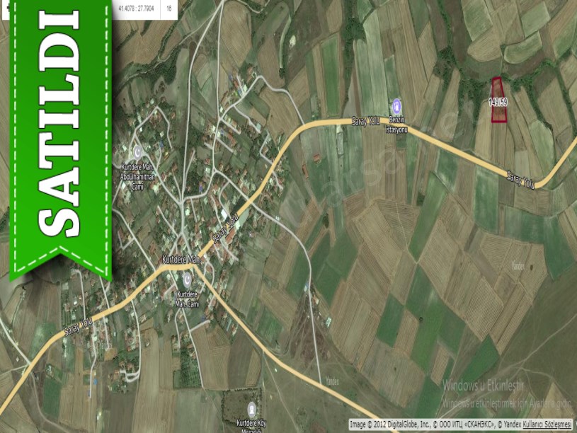 Tekirdağ Saray Kurtderede Satılık Tarla , 4,500 M2 Yolu Var Müstakil