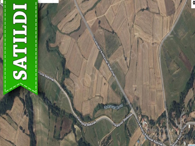 Edirne Uzunköprü Beykonak Köyünde Satılık Tarla , 5,235 M2 Asfalt Yola Cephe Müstakil