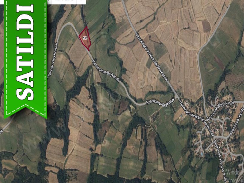 Edirne Uzunköprü Beykonak Köyünde Satılık Tarla , 5,235 M2 Asfalt Yola Cephe Müstakil