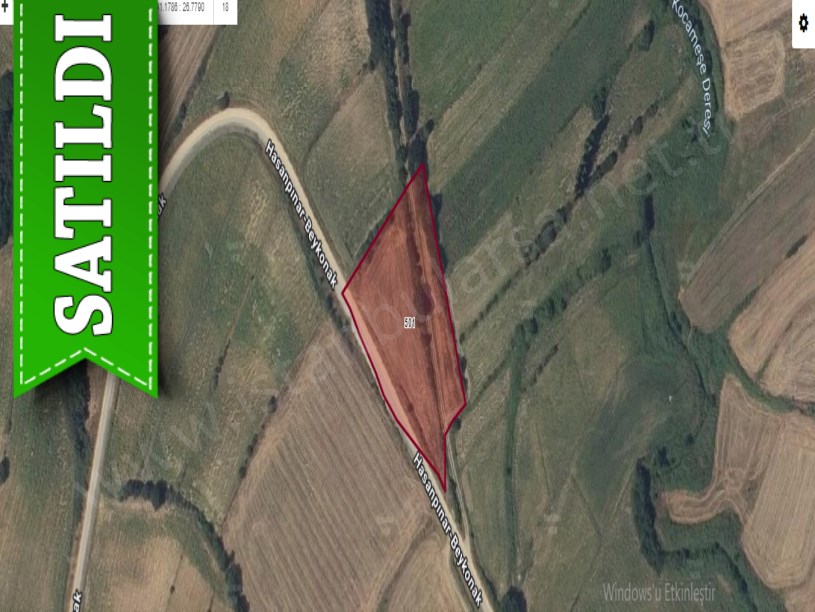 Edirne Uzunköprü Beykonak Köyünde Satılık Tarla , 5,235 M2 Asfalt Yola Cephe Müstakil