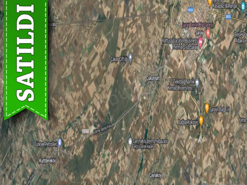 Tekirdağ Saray Kurtderede Satılık Tarla , 1,060 M2 Anayola Yakın Tek Tapu