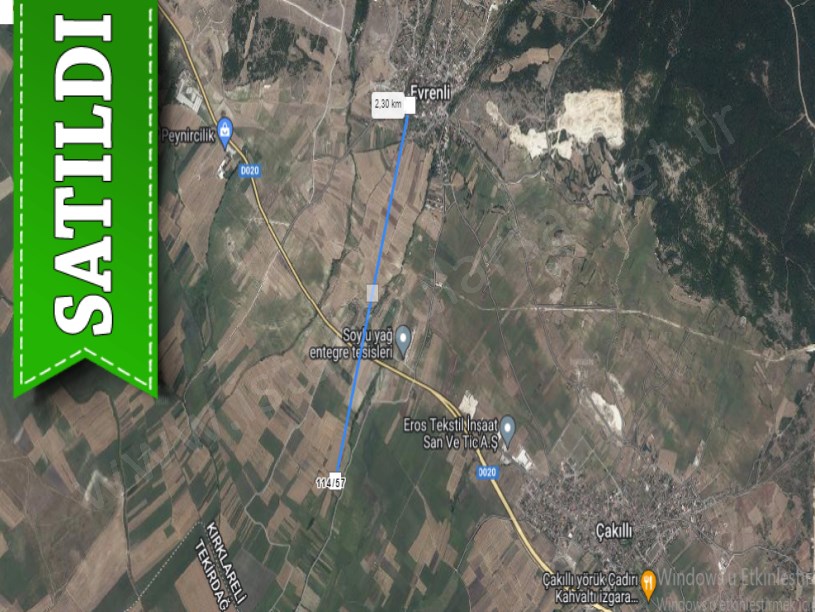 Kırklareli Vize Evrenlide Satılık Arsa , 314 M2 Hisseli