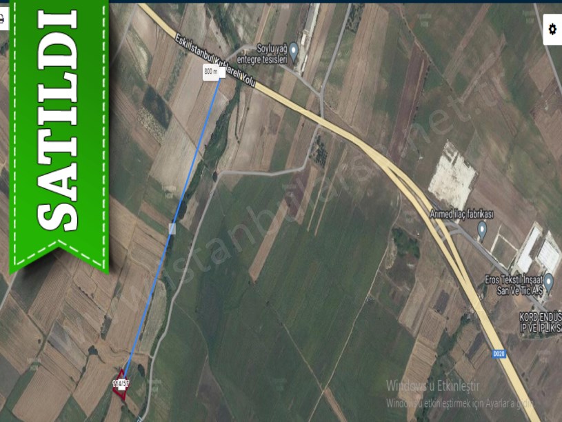 Kırklareli Vize Evrenlide Satılık Arsa , 314 M2 Hisseli