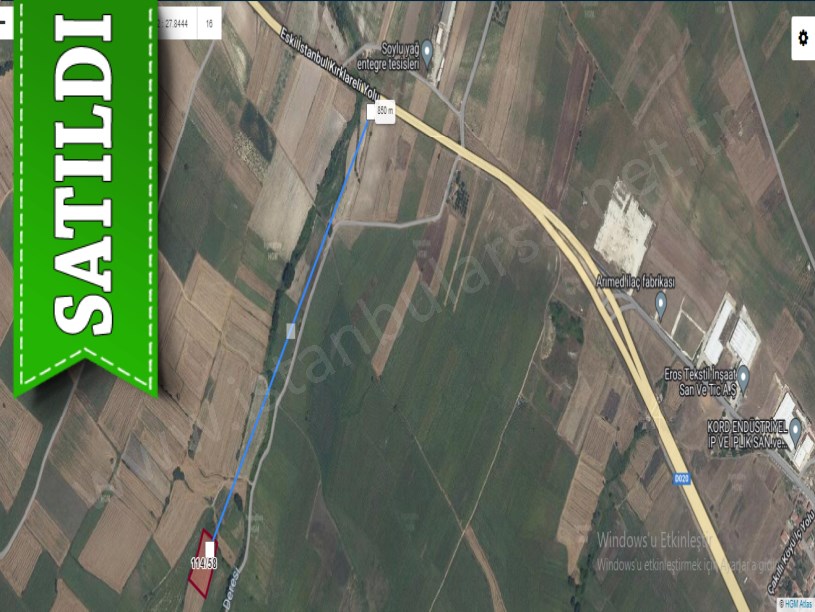 Kırklareli Vize Evrenlide Satılık Arsa , 926 m2 Hisseli 