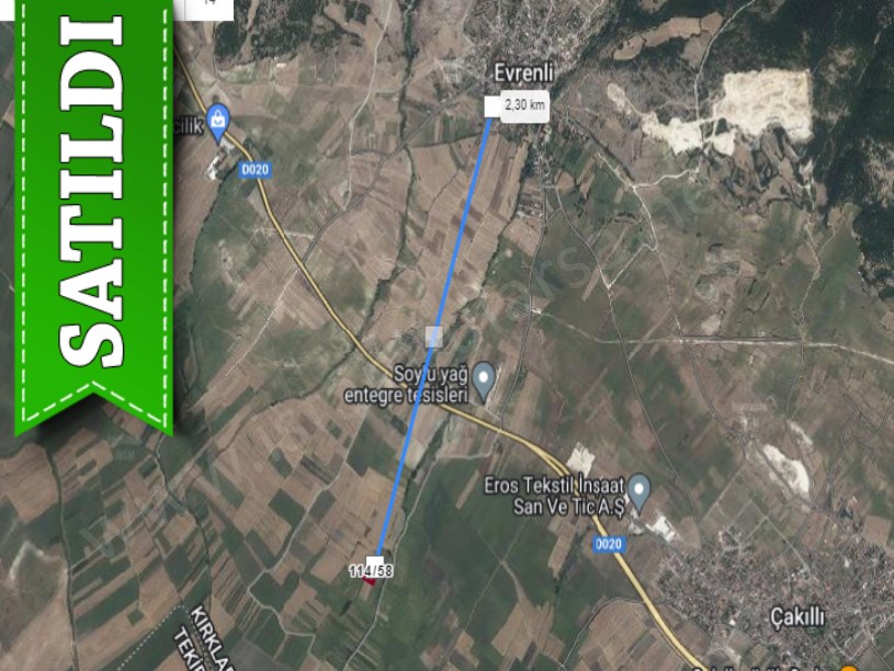 Kırklareli Vize Evrenlide Satılık Arsa , 926 m2 Hisseli 