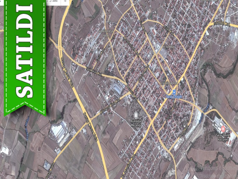 Tekirdağ Saray Kemalpaşa Mah, Satılık Arsa , 712 m2 Cadde Cephe İmarlı 16 Dairelik 