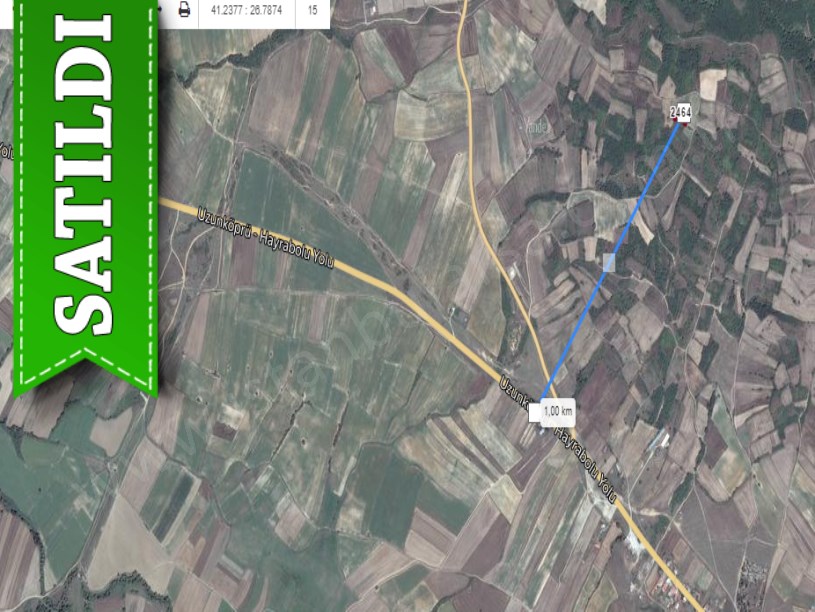 Edirne Uzunköprü Çöpköyde Satılık Arsa , 332 m2 Yolu Var Bağ Tapulu Köye Yakın