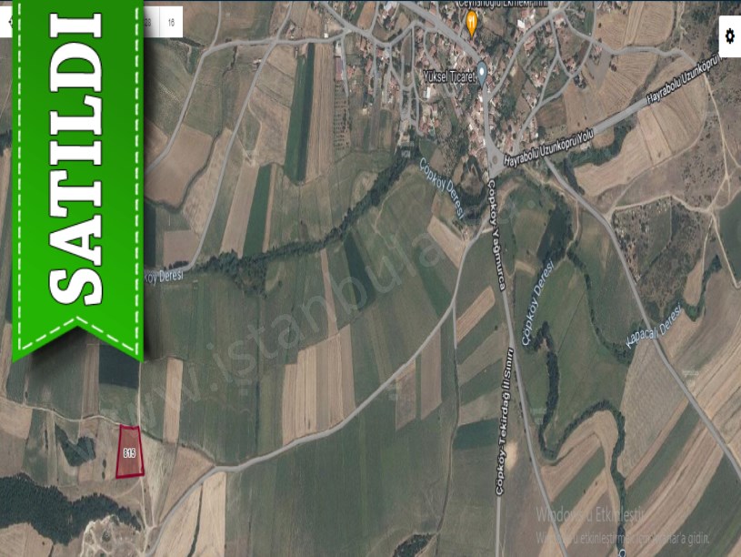 Edirne Uzunköprü Çöpköyde Satılık Arsa , 368 m2 Yolu Var Köye Yakın