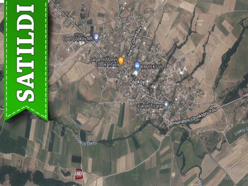 Edirne Uzunköprü Çöpköyde Satılık Arsa , 368 m2 Yolu Var Köye Yakın