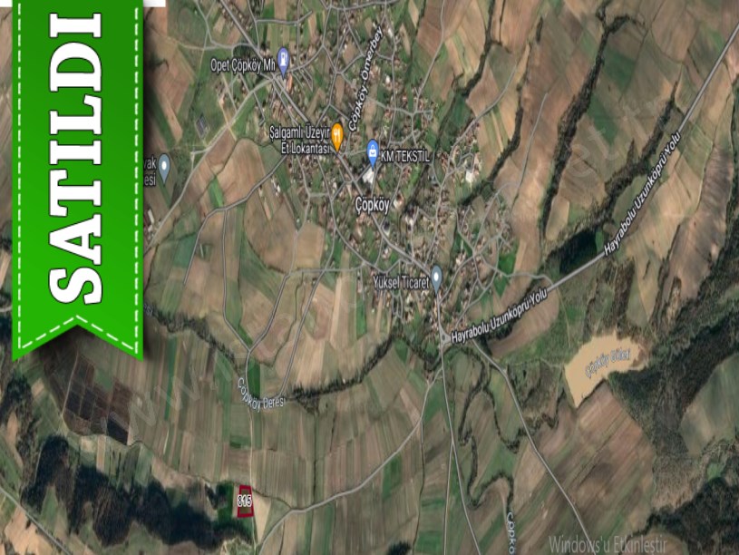 Edirne Uzunköprü Çöpköyde Satılık Arsa , 368 m2 Yolu Var Köye Yakın