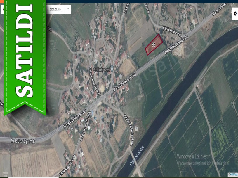 Edirne Uzunköprü Çiftlik Köyünde Satılık Arsa , 205 m2 Köy İçi Cadde Cephe