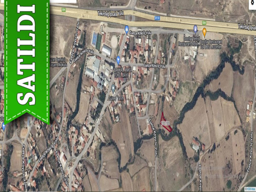 Edirne İpsala Esetçe Köyü Satılık Arsa , 791 m2 İmarlı Arsa Merkezde