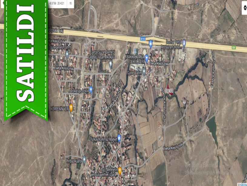 Edirne İpsala Esetçe Köyü Satılık Arsa , 791 m2 İmarlı Arsa Merkezde