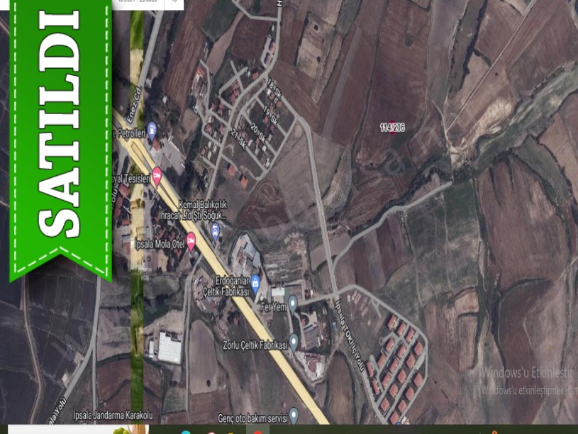 Edirne İpsala Bozkurt Mah, Satılık Arsa , 338 m2 İmarlı Merkezde 