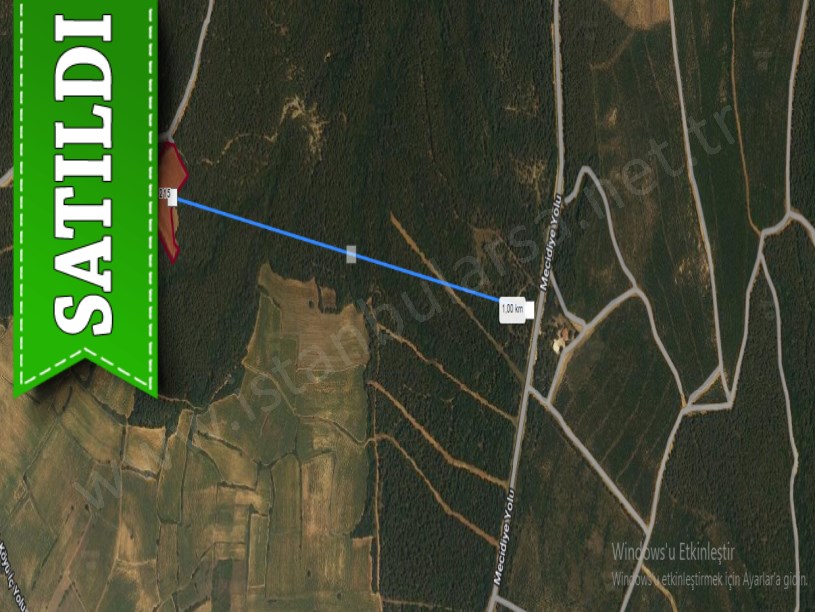 Edirne Keşan Dişbudak Köyü Satılık Arsa , 350 m2 Hisseli Çaplı Yolu Var