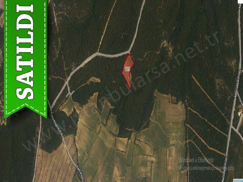 Edirne Keşan Dişbudak Köyü Satılık Arsa , 350 m2 Hisseli Çaplı Yolu Var