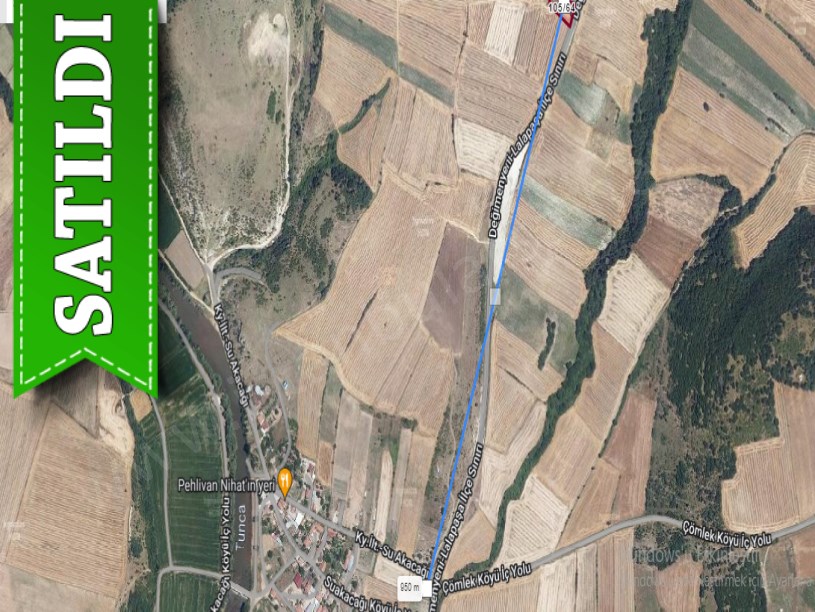 Edirne Merkez Suakacağı Köyü Satılık Arsa , 180 M2 Asfalt Cephe Hisseli