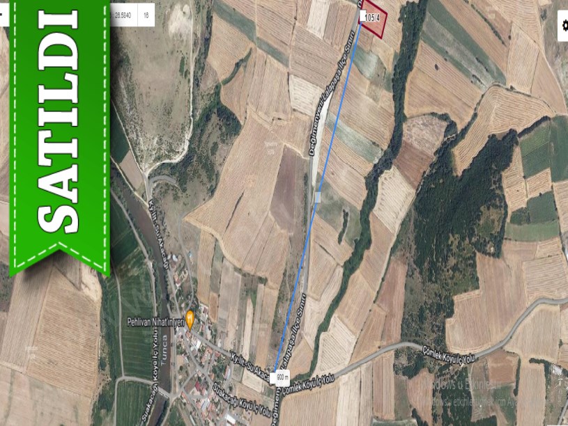 Edirne Merkez Suakacağı Köyü Satılık Arsa , 540 M2 Asfalt Caddeye Cephe Hisseli 