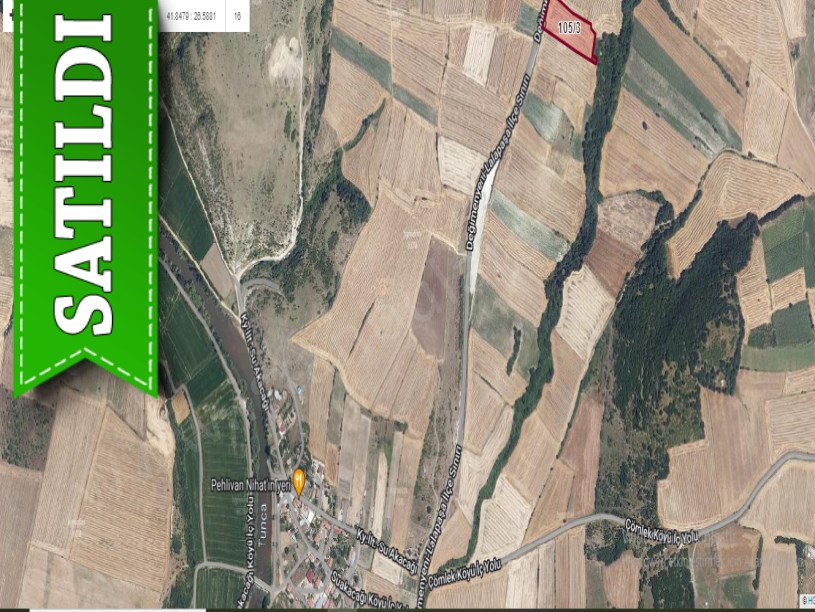 Edirne Merkez Suakacağı Köyü Satılık Arsa , 772 M2 Asfalt Caddeye Cephe Hisseli