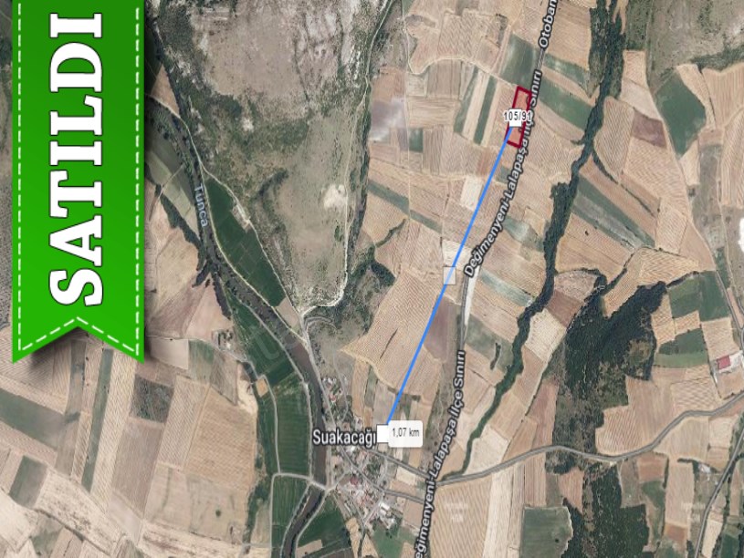 Edirne Merkez Suakacağı Köyü Satılık Arsa , 840 M2 Yolu Var Hisseli