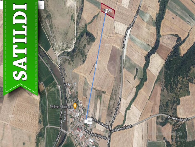 Edirne Merkez Suakacağı Köyü Satılık Arsa , 604 m2 Hisseli