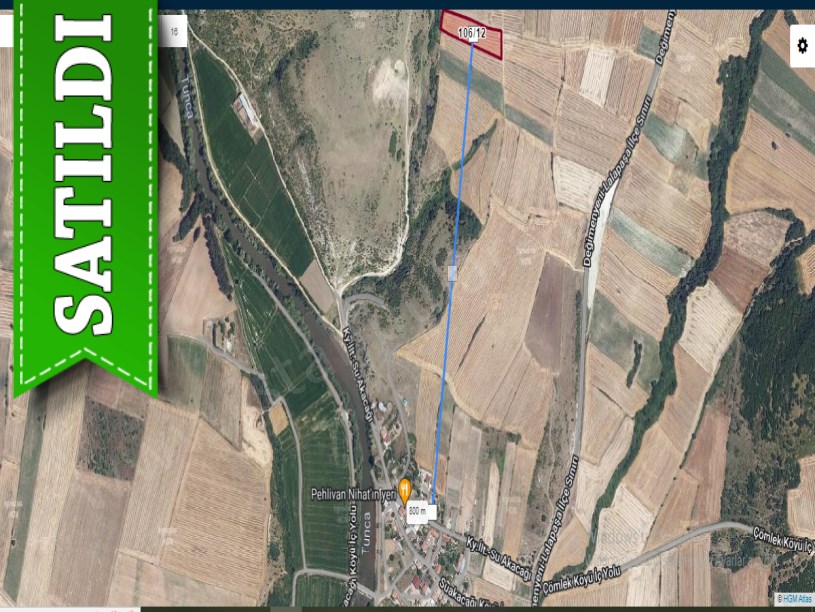 Edirne Merkez Suakacağı Köyü Satılık Arsa , 564 m2 Yolu Var Hisseli