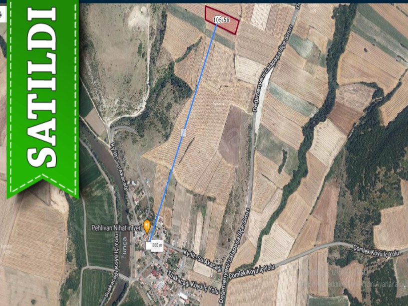 Edirne Merkez Suakacağı Köyü Satılık Arsa , 652 m2 Hisseli