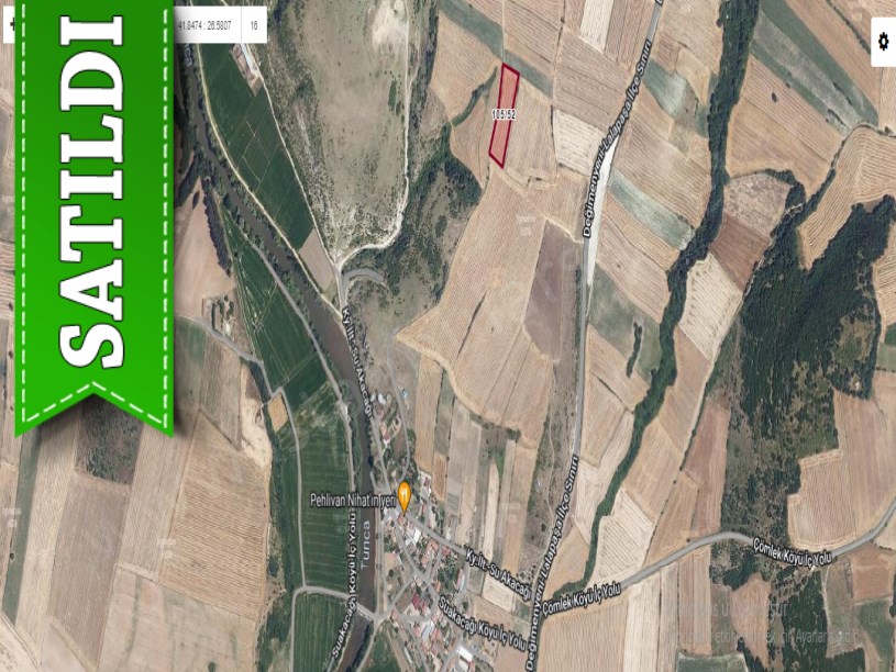Edirne Merkez Suakacağı Köyü Satılık Arsa , 488 m2 Hisseli 