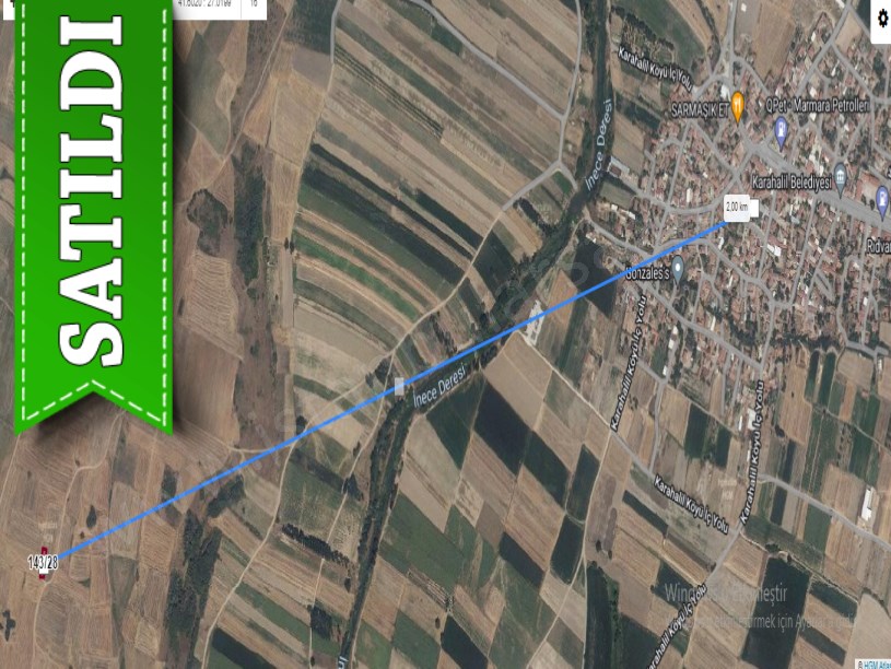 Kırklareli Babaeski Karahalil Köyünde Satılık Arsa , 382 m2 Müstakil Bağ Tapulu Yolu Var