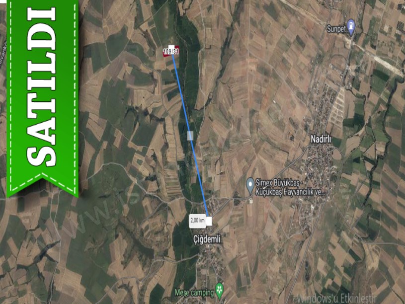 Kırklareli Babaeski Çiğdemli Köyü Satılık Arsa , 1,306 M2 Hisseli Yolu Var