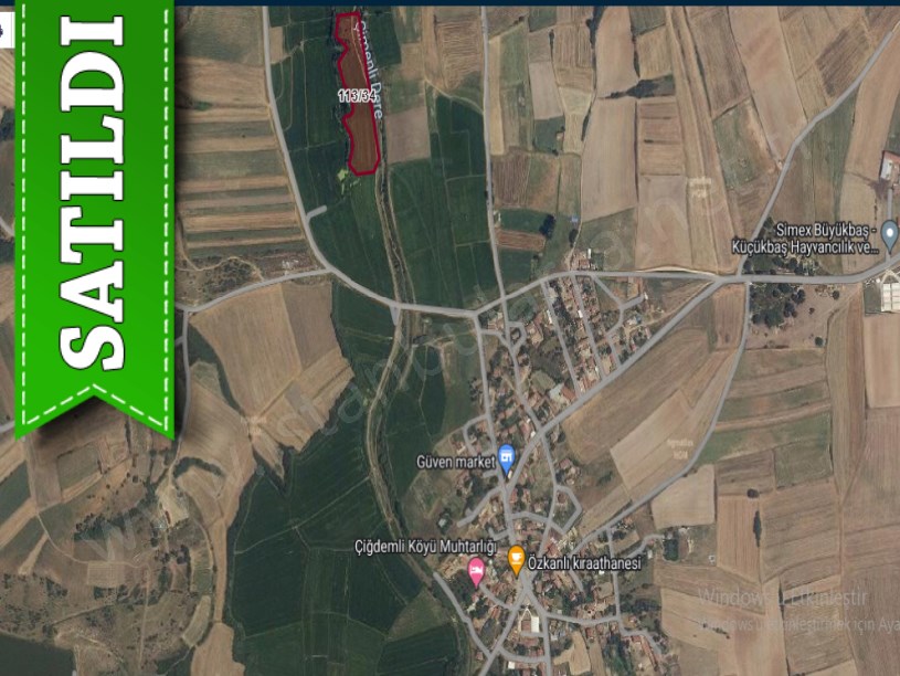 Kırklareli Babaeski Çiğdemli Köyü Satılık Arsa , 969 M2 Yolu Var Hisseli 