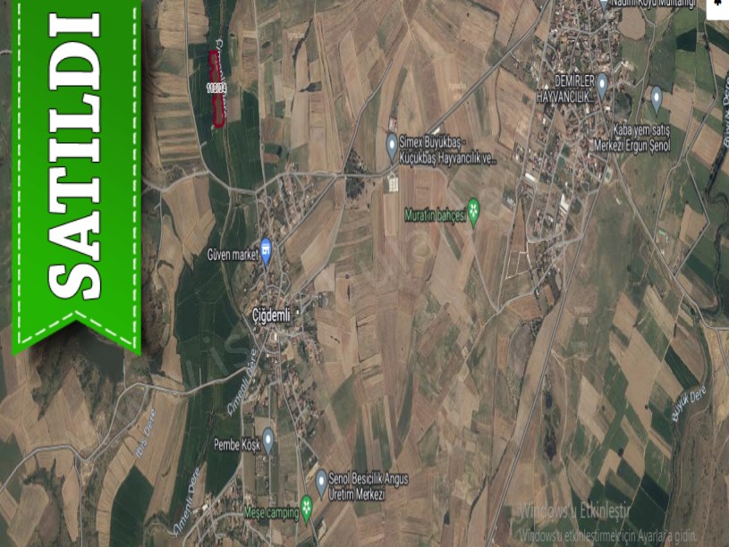 Kırklareli Babaeski Çiğdemli Köyü Satılık Arsa , 969 M2 Yolu Var Hisseli 