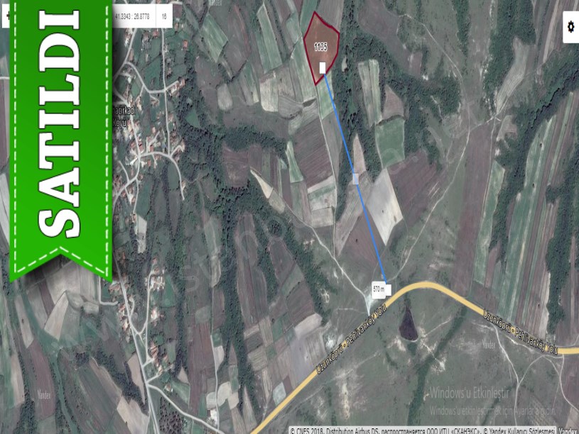 Edirne Uzunköprü Muhacırkadı Köyü Satılık Arsa , 1,163 M2 Yolu Var Hisseli 