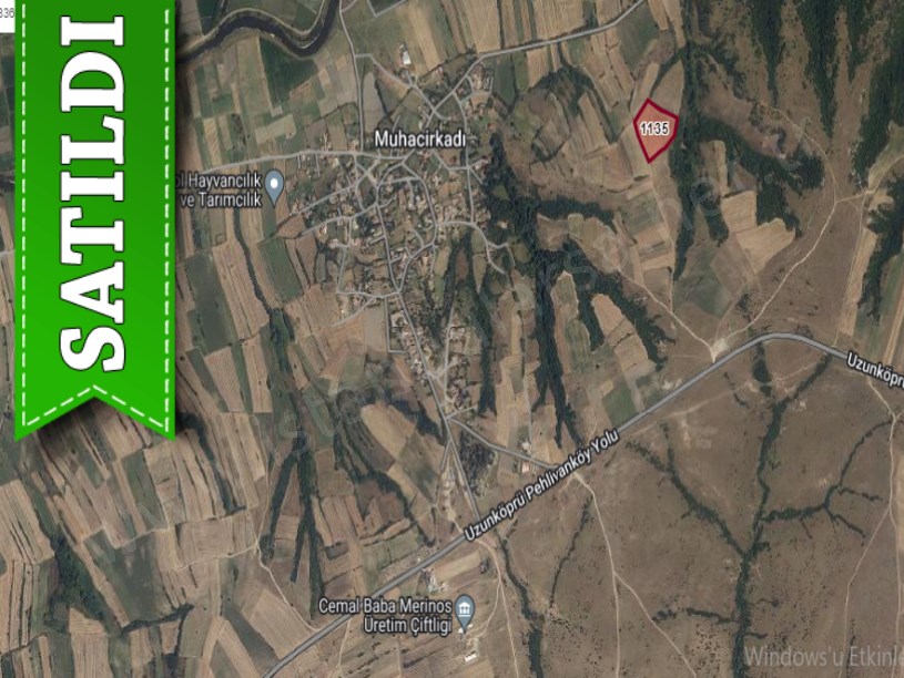 Edirne Uzunköprü Muhacırkadı Köyü Satılık Arsa , 1,163 M2 Yolu Var Hisseli 