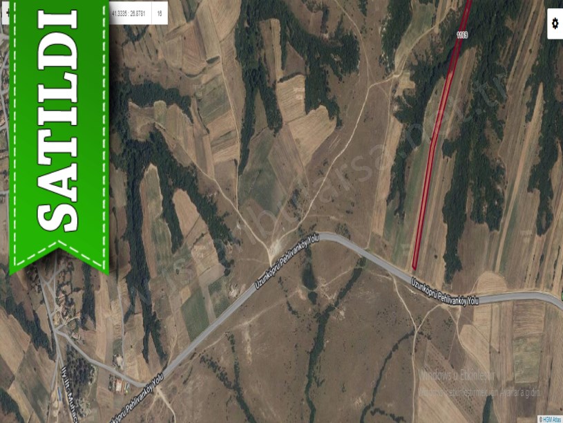Edirne Uzunköprü Muhacırkadı Köyü Satılık Arsa , 1,365 M2 Asfalta Cephe Yolu Var