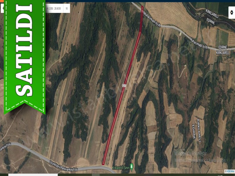 Edirne Uzunköprü Muhacırkadı Köyü Satılık Arsa , 1,241 M2 Hisseli 