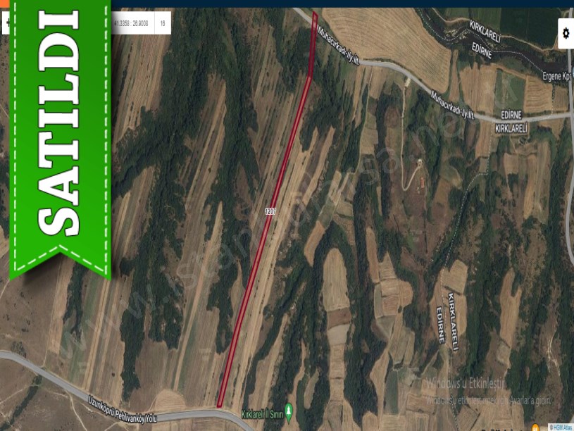 Edirne Uzunköprü Muhacırkadı Köyü Satılık Arsa , 1,241 M2 Hisseli 