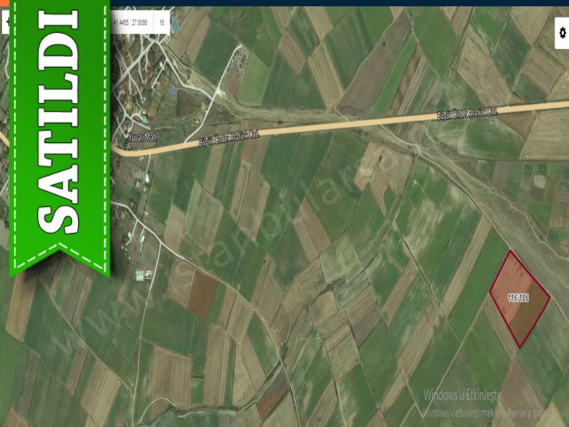 Tekirdağ Saray Yuvalıda Satılık Arsa , 2,504 M2 Yolu Var Hisseli