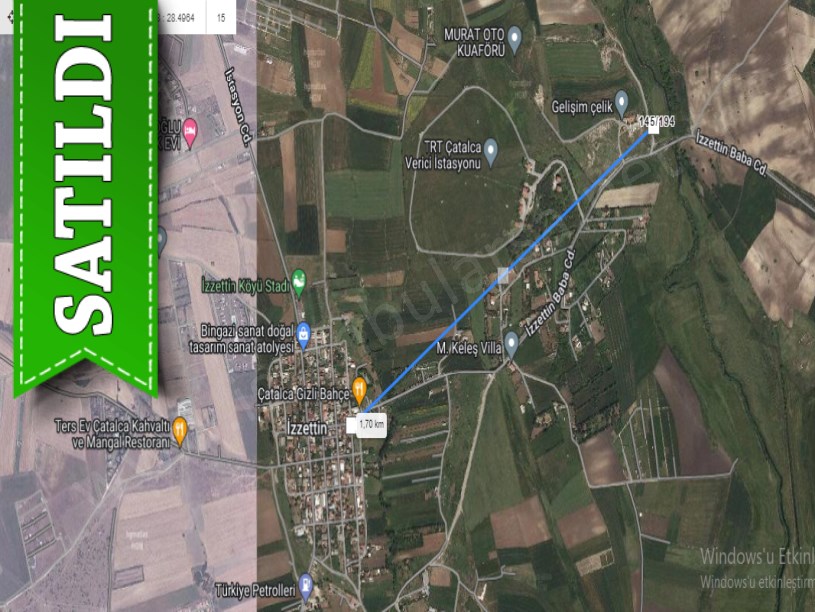 Çatalca İzzettinde Satılık Arsa , 230 M2 Yola Cephe Hisseli