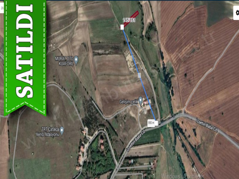 Çatalca İzzettinde Satılık Arsa , 260 M2 Yolu Var Çaplı  Hisseli 