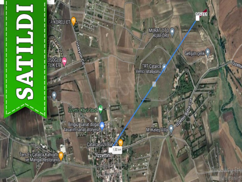 Çatalca İzzettinde Satılık Arsa , 260 M2 Yolu Var Çaplı  Hisseli 