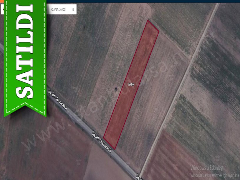 Edirne İpsala Sarıcaali Köyünde Satılık Tarla , 5,980 m2 Müstakil Asfalt Caddeye Cephe 