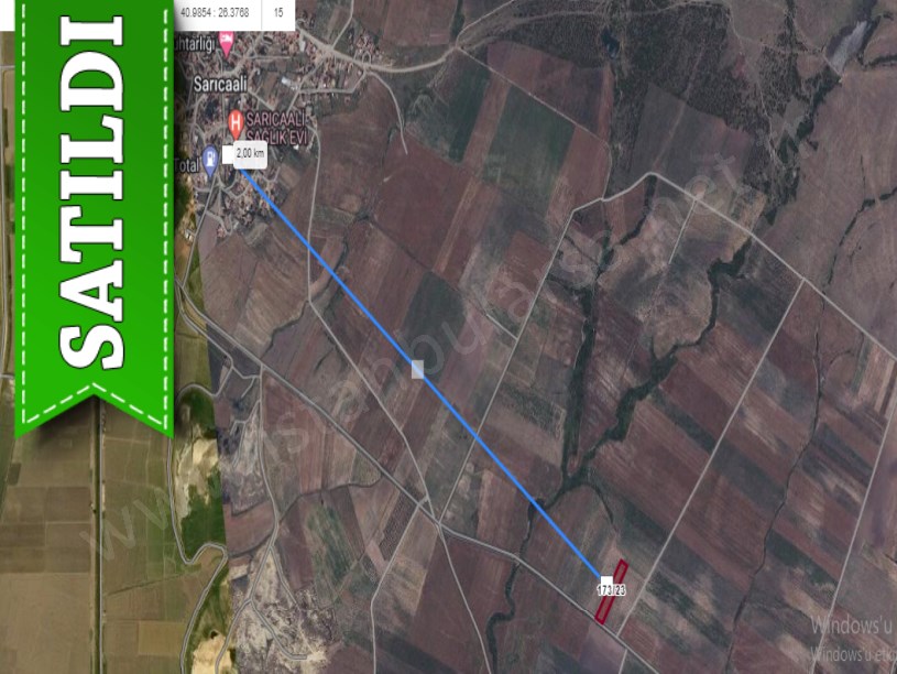 Edirne İpsala Sarıcaali Köyünde Satılık Tarla , 5,980 m2 Müstakil Asfalt Caddeye Cephe 