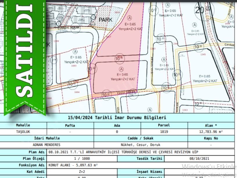 Arnavutköy Taşolukta Satılık Arsa , 135 M2 Hisseli Merkezde