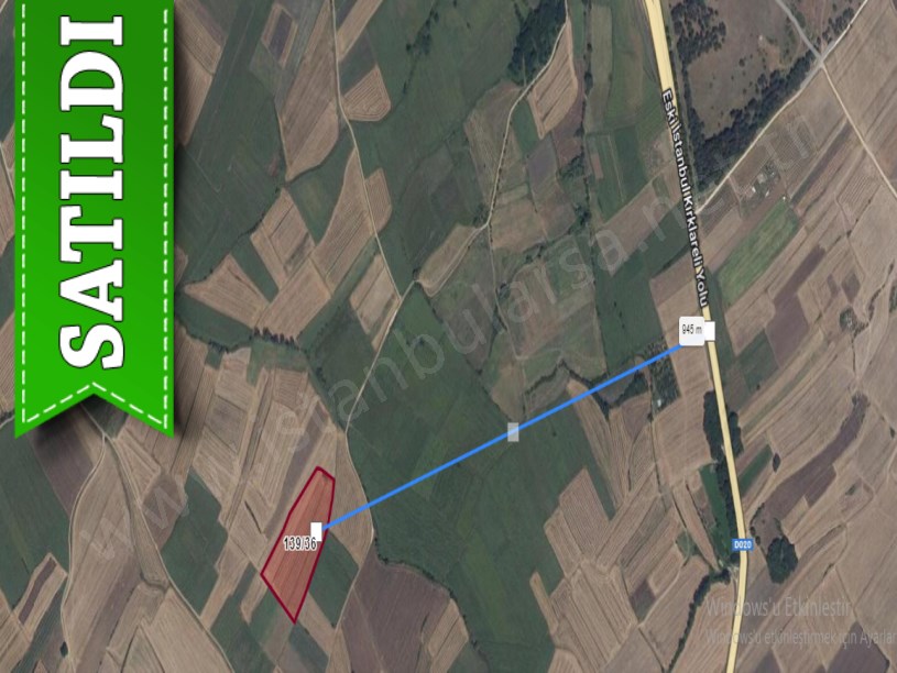 Kırklareli Vize Çakıllı Köyünde Satılık Arsa , 761 m2 Hisseli Arsa