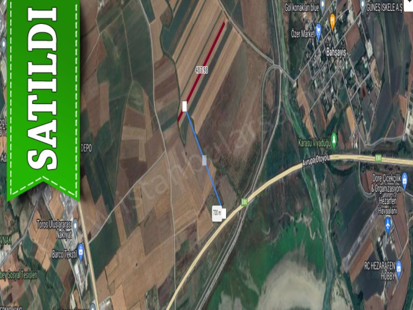 Çatalca Ferhatpaşada Satılık Arsa , 347 M2 Yolu Var Hisseli