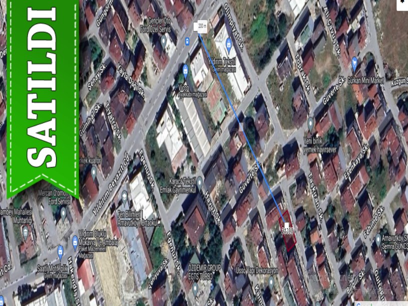  Arnavutköy Anadolu Mah. Satılık Arsa , 386 m2 Müstakil 4 Kat İmarlı